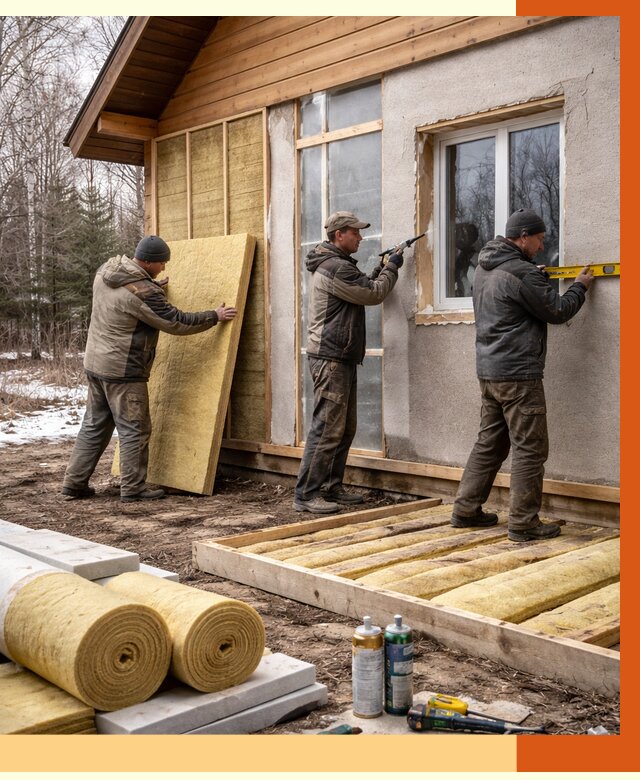 Утепление дачного дома в Елабуге от 4811 руб/м2 — недорого | ТепломастерЛбг