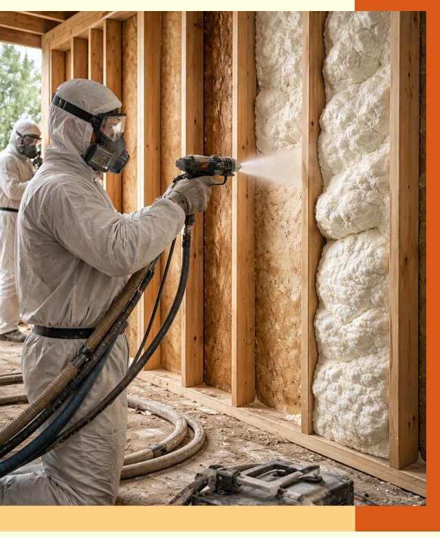 Утепление каркасного дома ППУ в Елабуге от 2836 руб./м2 — работа под ключ | ТепломастерЛбг