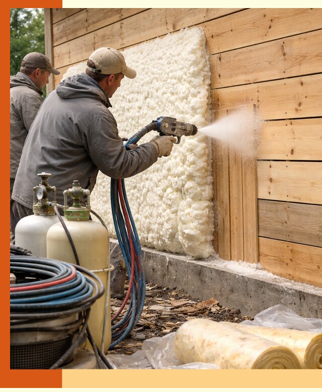 Утепление деревянного дома пенополиуретаном в Елабуге