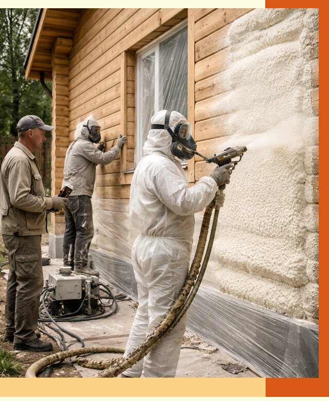 Утепление дома из бруса ППУ в Елабуге от 3899 руб/м2 под ключ | ТепломастерЛбг