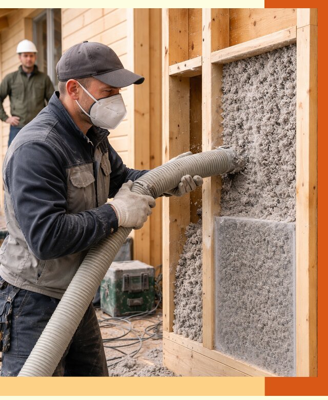 Утепление дома из бруса эковатой в Елабуге от 1874 руб/м2 | ТепломастерЛбг