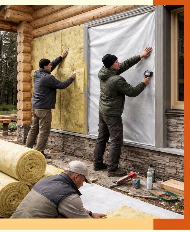 Утепление бревенчатого дома в Елабуге от 7748 руб/м2 — заказать под ключ | ТепломастерЛбг