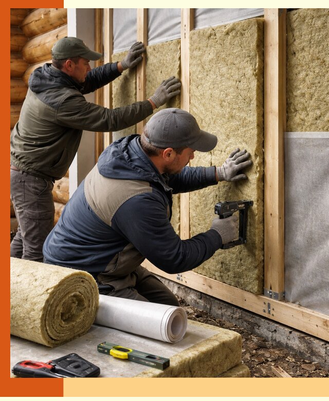 Утепление бревенчатого дома под ключ в Елабуге