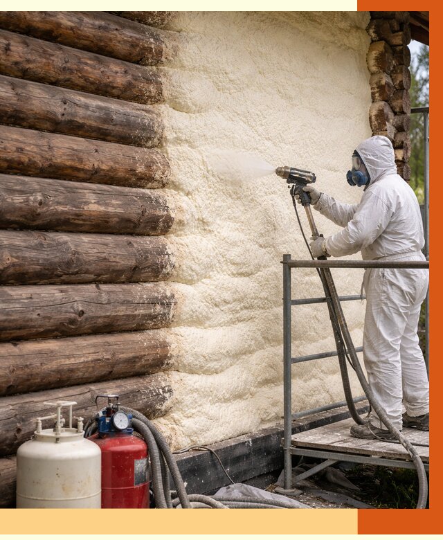 Утепление бревенчатого дома ППУ в Елабуге под ключ от 6330 руб. | ТепломастерЛбг