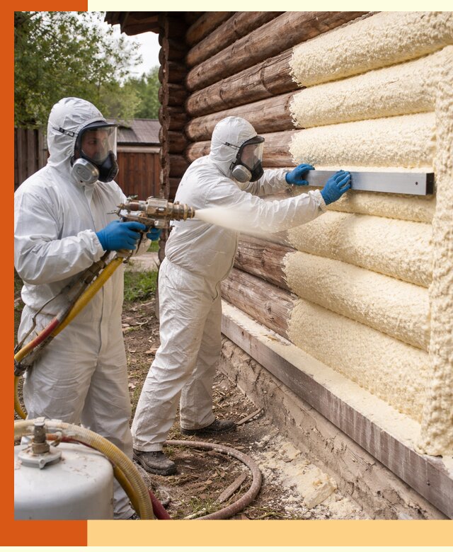 Утепление бревенчатого дома ППУ в Елабуге эффективной изоляцией