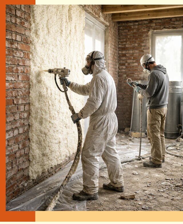 Утепление кирпичного дома пенополиуретаном в Елабуге