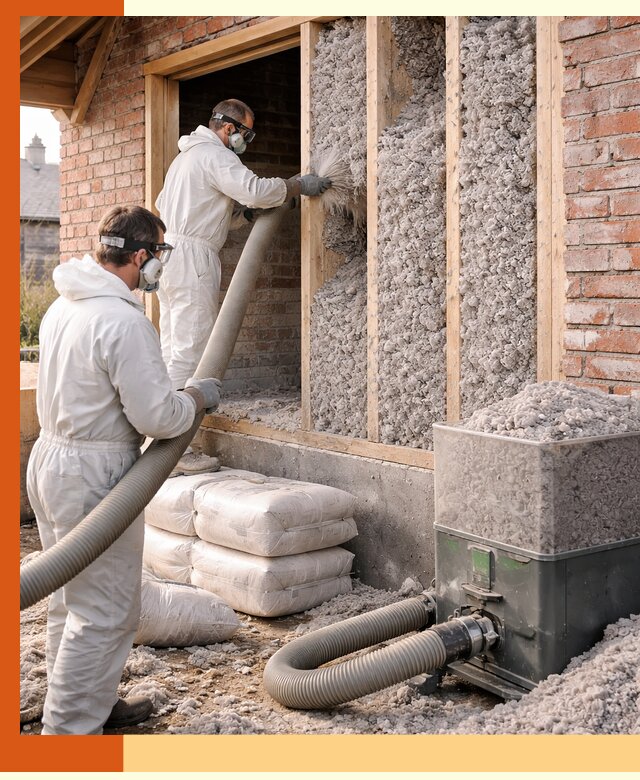 Утепление кирпичного дома эковатой в Елабуге