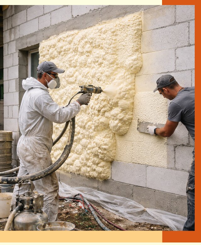 Утепление дома из газобетона ППУ в Елабуге от 4861 руб./м² под ключ | ТепломастерЛбг