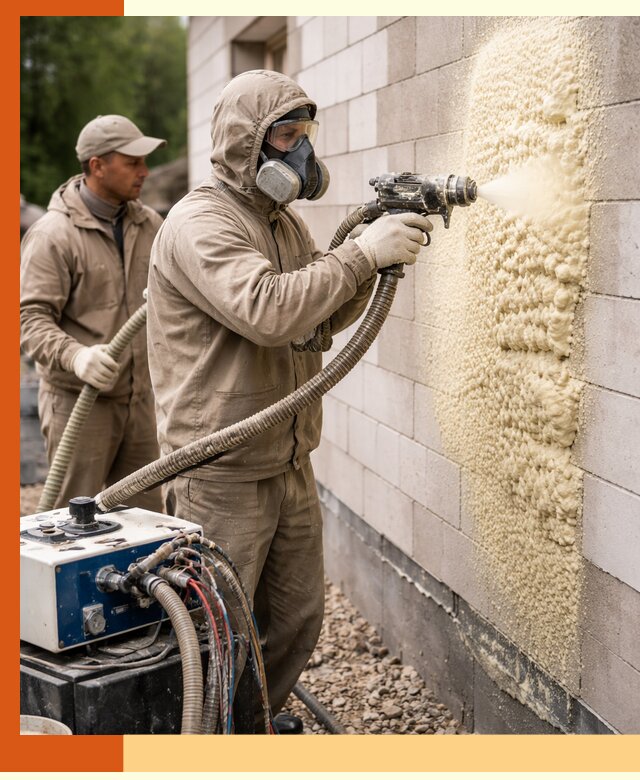 Утепление дома из газобетона ППУ в Елабуге — надежная теплоизоляция