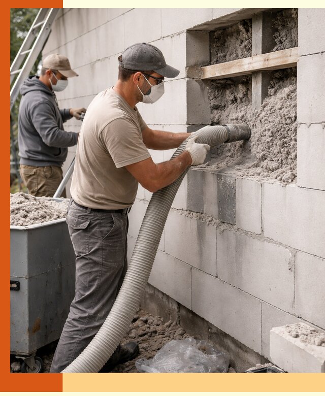 Утепление дома из газобетона эковатой в Елабуге