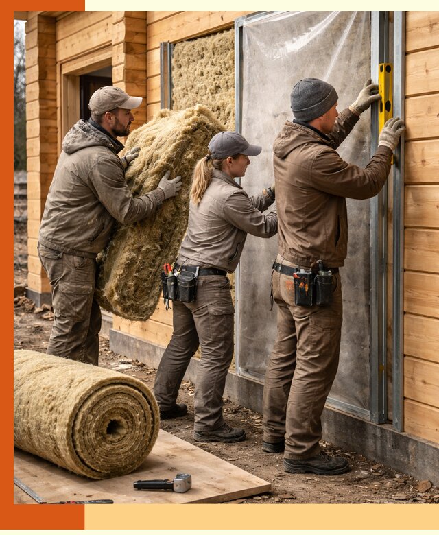 Утепление дома из двойного бруса в Елабуге качественно и надёжно