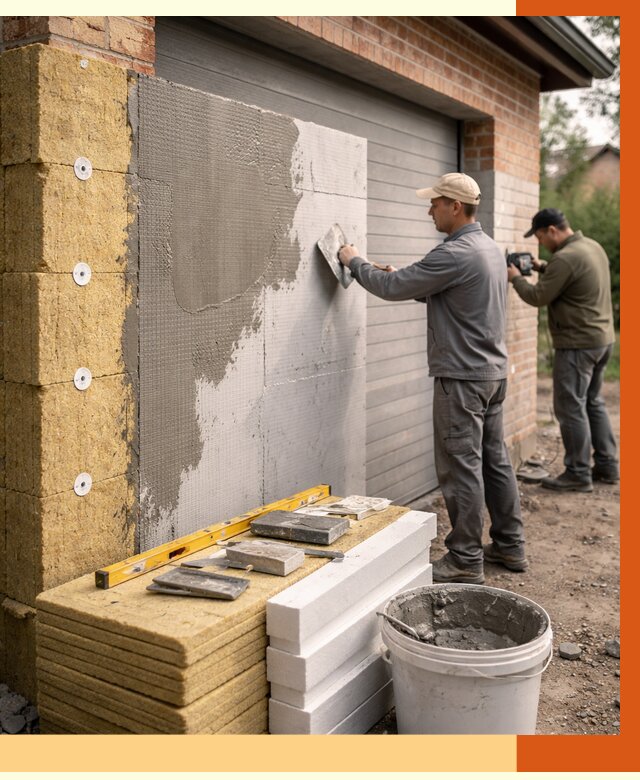 Утепление гаража снаружи в Елабуге от 4254 руб. за м2 — наружное утепление под ключ | ТепломастерЛбг