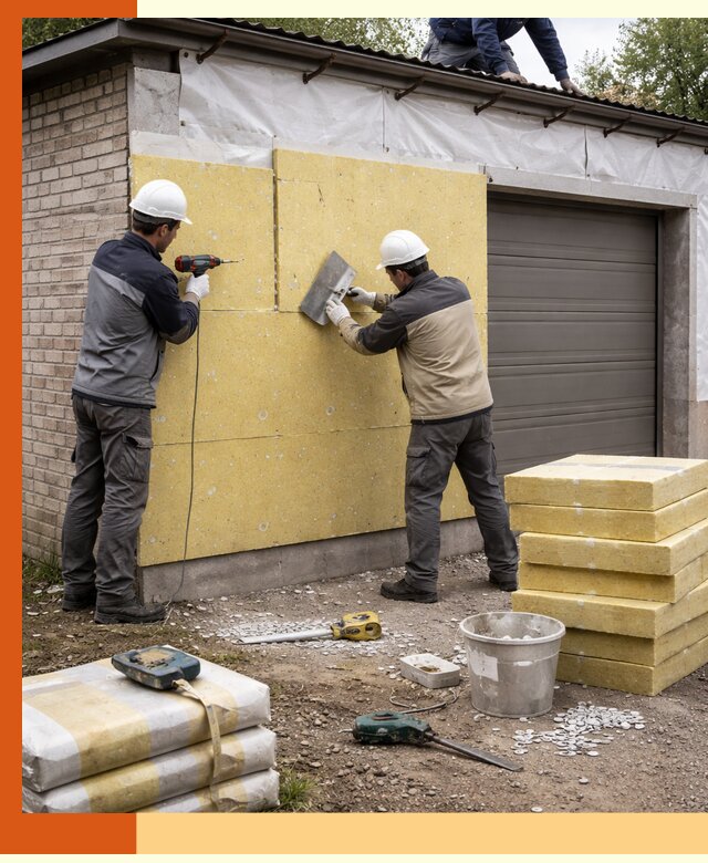 Утепление гаража снаружи в Елабуге качественно и надёжно