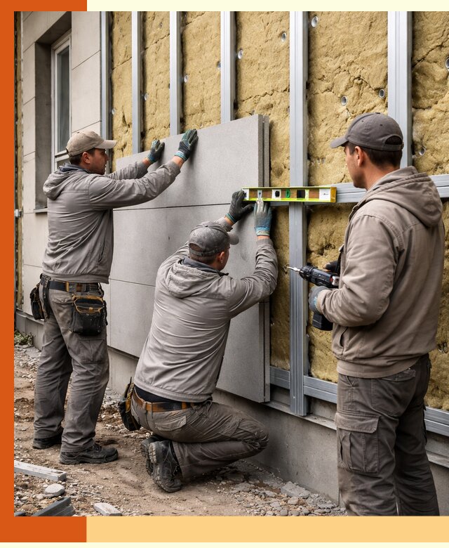 Утепление вентилируемого фасада под ключ в Елабуге