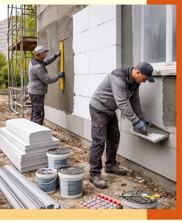 Утепление фасада и стен снаружи в Елабуге от 4254 руб. | ТепломастерЛбг