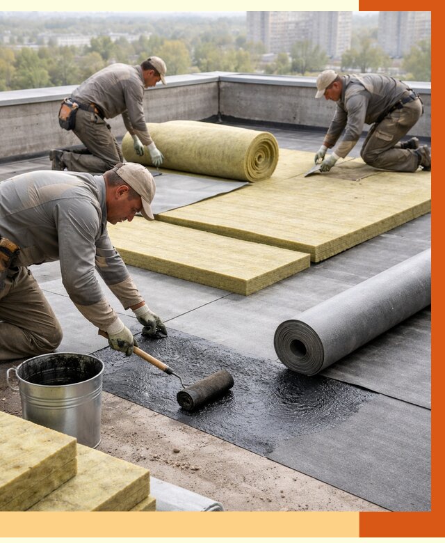 Утепление плоской крыши в Елабуге от 7292 руб./м2 под ключ | ТепломастерЛбг