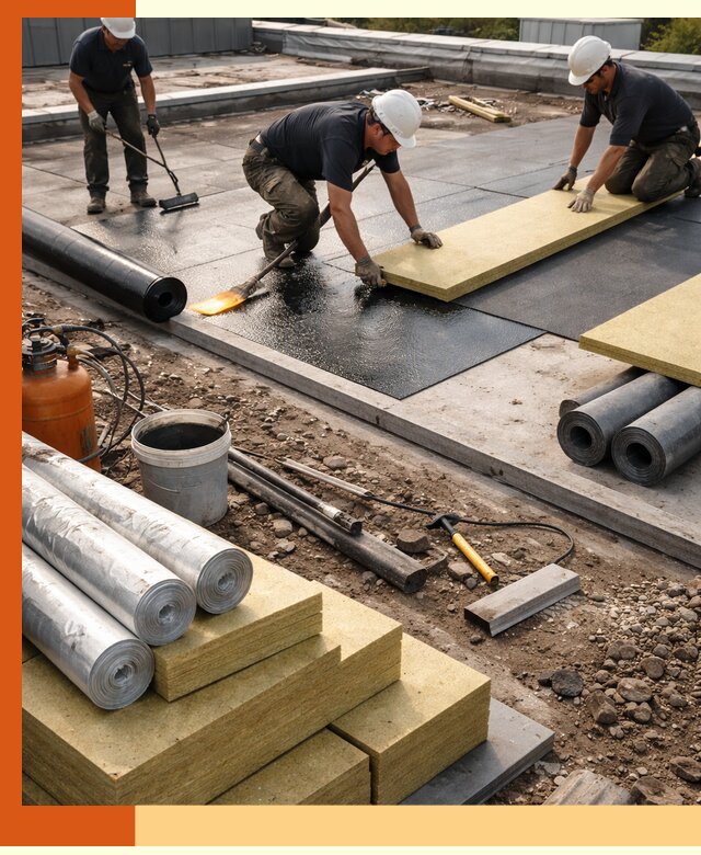 Утепление плоской крыши в Елабуге — надежная теплоизоляция и герметизация