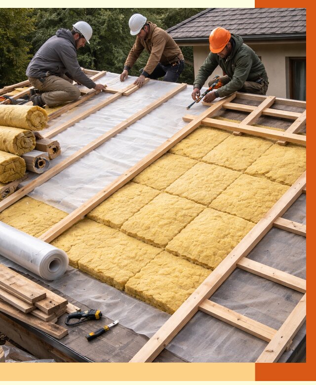 Утепление скатной крыши в Елабуге от 1266 руб./м2 под ключ | ТепломастерЛбг