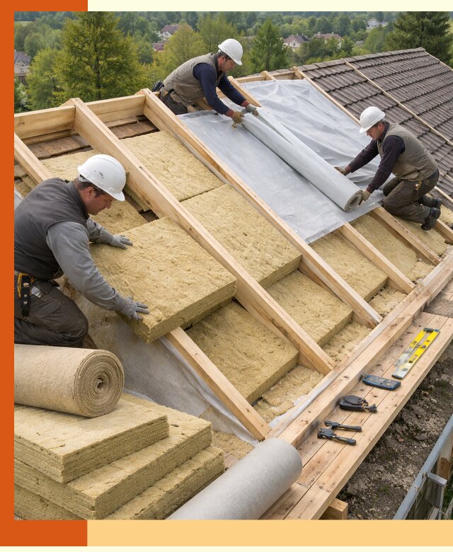 Утепление скатной крыши в Елабуге качественно и надёжно