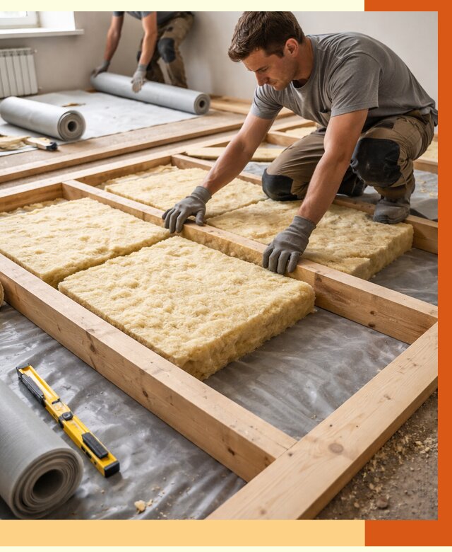 Утепление деревянного пола в Елабуге от 1519 руб./м2 под ключ | ТепломастерЛбг