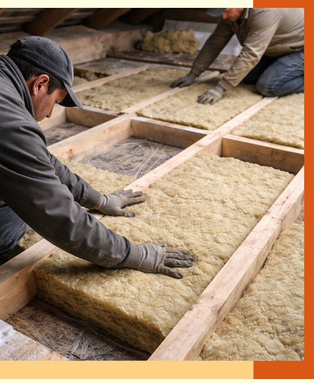 Утепление чердака минватой в Елабуге от 3545 руб/м2 под ключ | ТепломастерЛбг