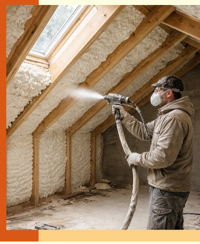 Утепление мансарды ППУ в Елабуге быстро и надежно