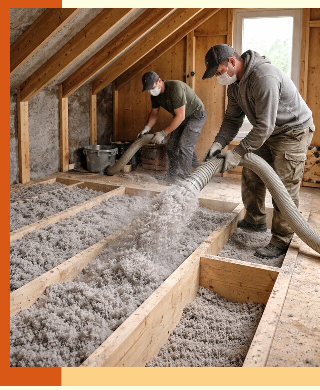 Утепление мансарды эковатой в Елабуге с гарантией качества