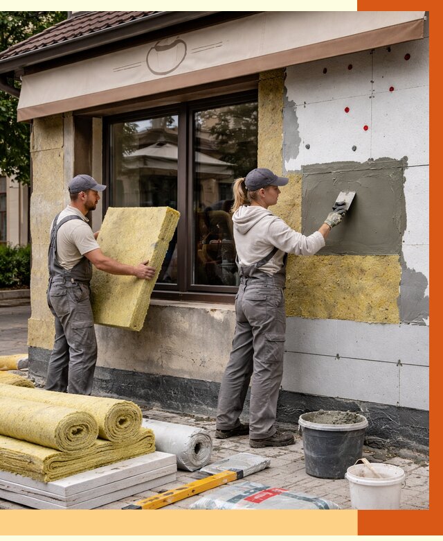 Утепление кафе в Елабуге от 4254 руб/м2 — комплексно под ключ | ТепломастерЛбг