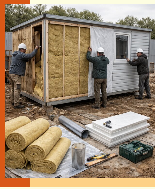 Утепление строительной бытовки под ключ в Елабуге для любых условий