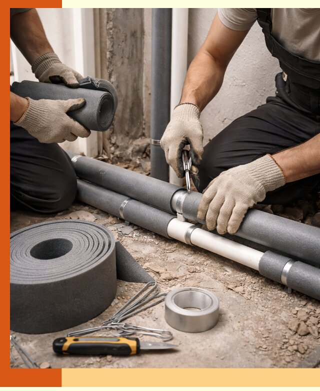 Утепление труб водоснабжения в Елабуге — монтаж и защита сети