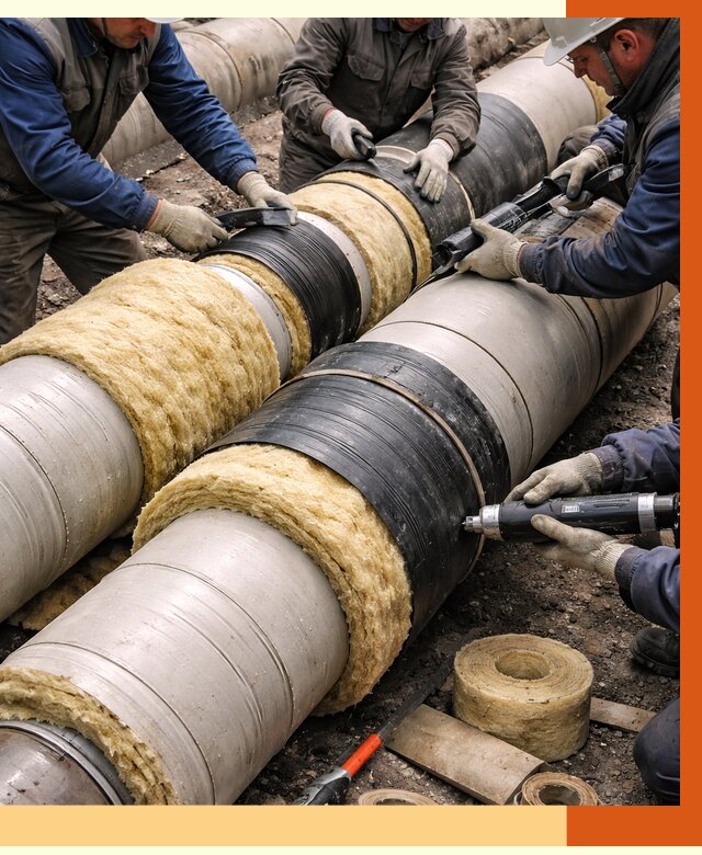 Утепление трубопровода в Елабуге под ключ от 1874 руб. — надежно и выгодно | ТепломастерЛбг