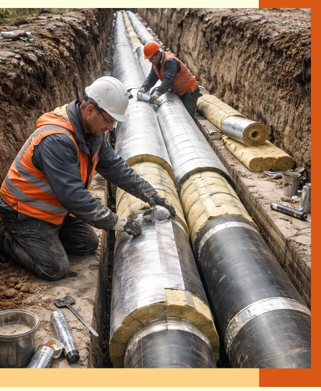 Утепление теплотрассы в Елабуге от 4558 руб./м2 — ппу и комплексная изоляция | ТепломастерЛбг