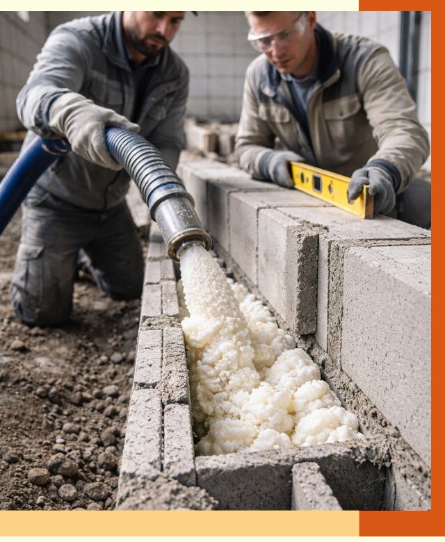 Заполнение колодцевой кладки ППУ в Елабуге от 4254 руб. за м2 | ТепломастерЛбг