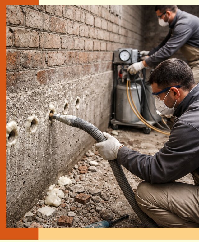 Заполнение колодцевой кладки ППУ в Елабуге быстро и герметично