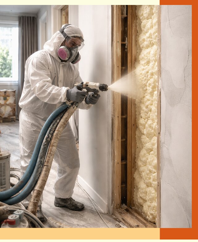 Межстеновое утепление ППУ в Елабуге от 2785 руб/м2 — межстенное утепление под ключ | ТепломастерЛбг