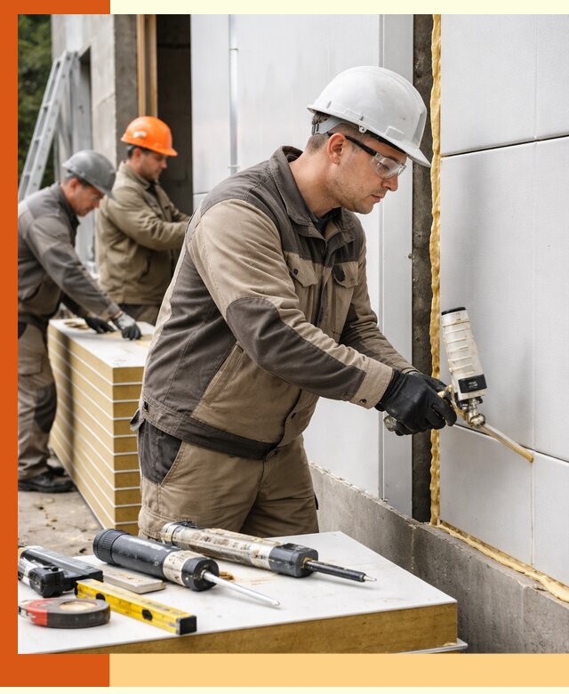 Утепление сэндвич-панелей пенополиуретаном в Елабуге