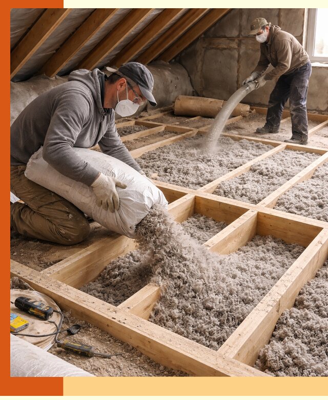 Заполнение полостей чердачного перекрытия в Елабуге качественно и надёжно