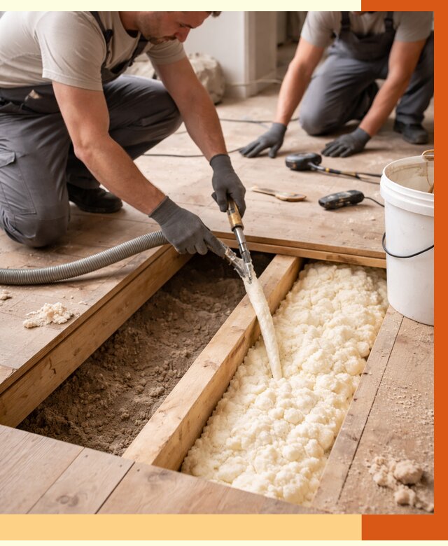 Заполнение пустот пола в Елабуге от 2735 руб. — утепление пустот пола под ключ | ТепломастерЛбг