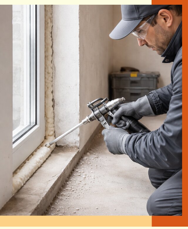 Герметизация стыков ППУ в Елабуге от 1671 руб. за м2 — утепление примыканий под ключ | ТепломастерЛбг