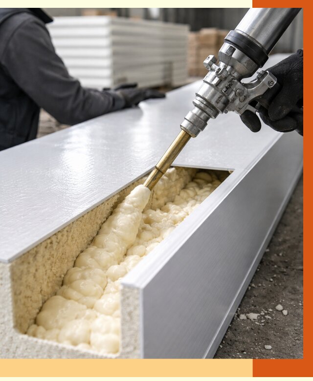 Заполнение пустот холодильных панелей в Елабуге от 7596 руб. | ТепломастерЛбг