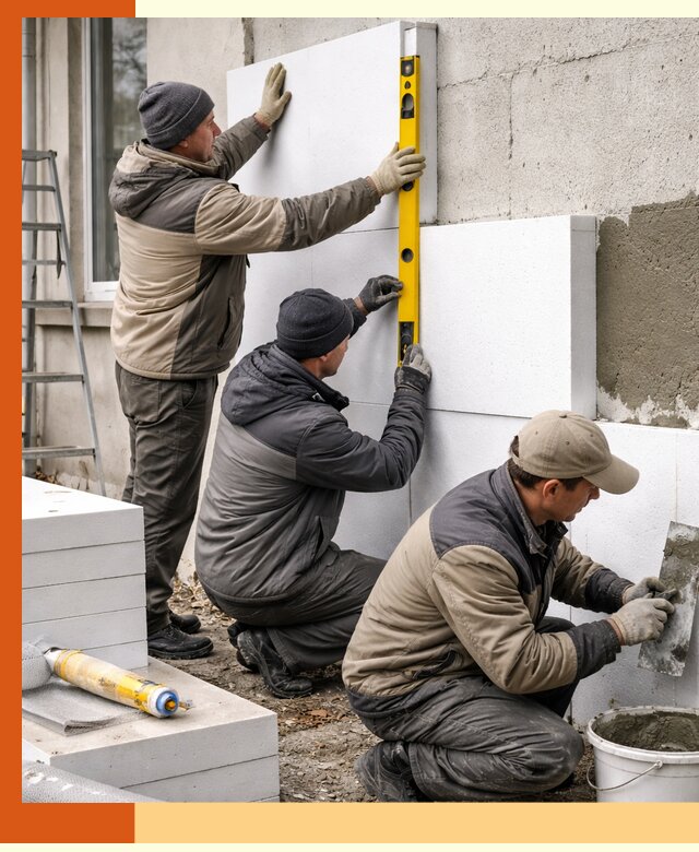 Утепление пенопластом наружных стен и фасадов в Елабуге