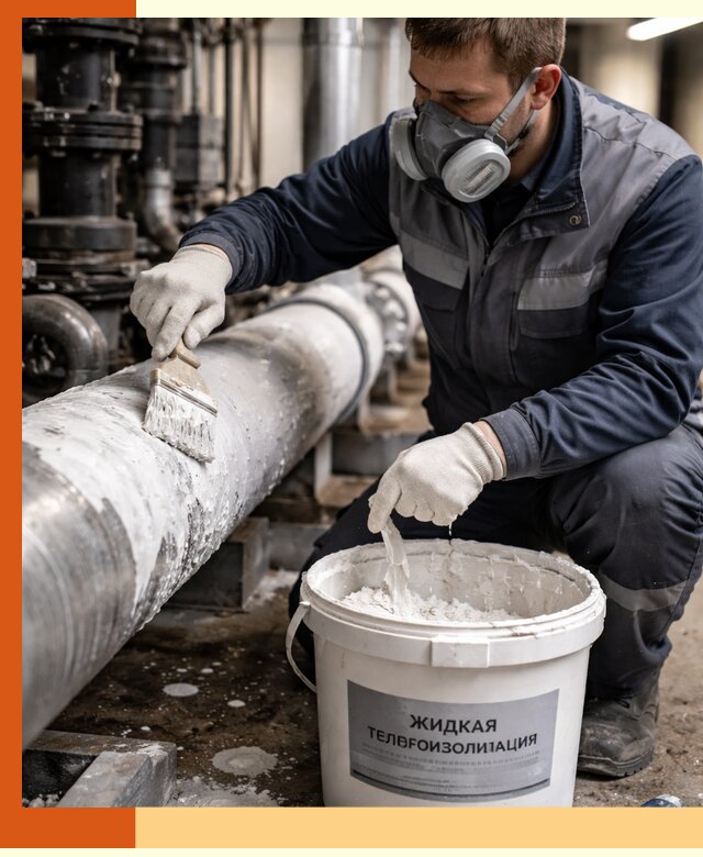 Утепление оборудования жидкой теплоизоляцией в Елабуге