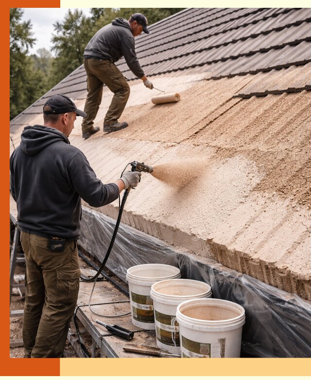Утепление кровли жидкой пробкой в Елабуге для домов и зданий