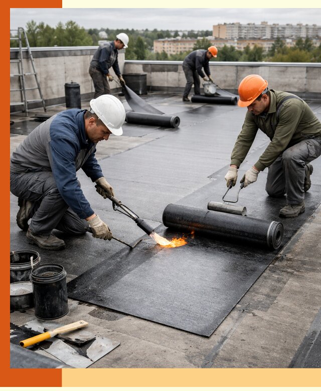 Профессиональная гидроизоляция плоской кровли в Елабуге
