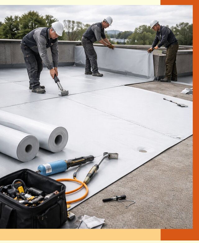 Гидроизоляция мембранной кровли в Елабуге от 7596 руб./м² — профессионально | ТепломастерЛбг