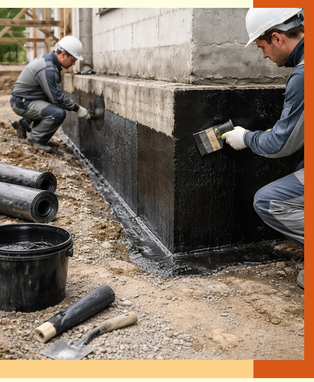 Гидроизоляция фундамента в Елабуге от 1266 руб. — профессионально, под ключ | ТепломастерЛбг