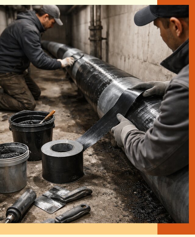 Гидроизоляция труб в Елабуге от 2532 руб. — профессиональная герметизация | ТепломастерЛбг