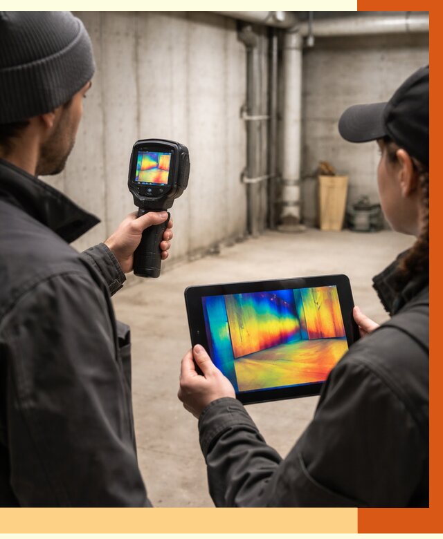 Тепловизионное обследование подвала в Елабуге от 4558 руб. — проверка гидроизоляции | ТепломастерЛбг