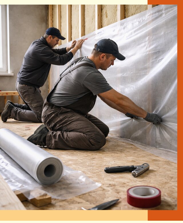 Монтаж пароизоляции в Елабуге от 2532 руб. — установка и укладка под ключ | ТепломастерЛбг