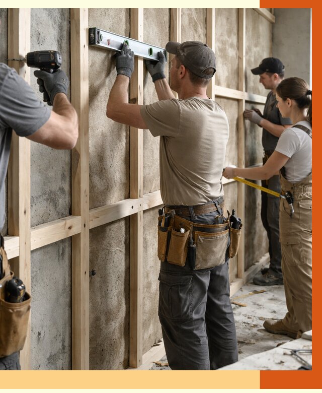 Монтаж обрешетки под утепление в Елабуге от 1165 руб/м² | Заказать у ТепломастерЛбг